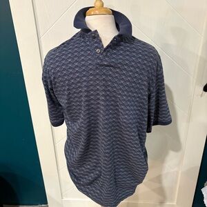 Van huesen Navy Patterned Polo Shirt